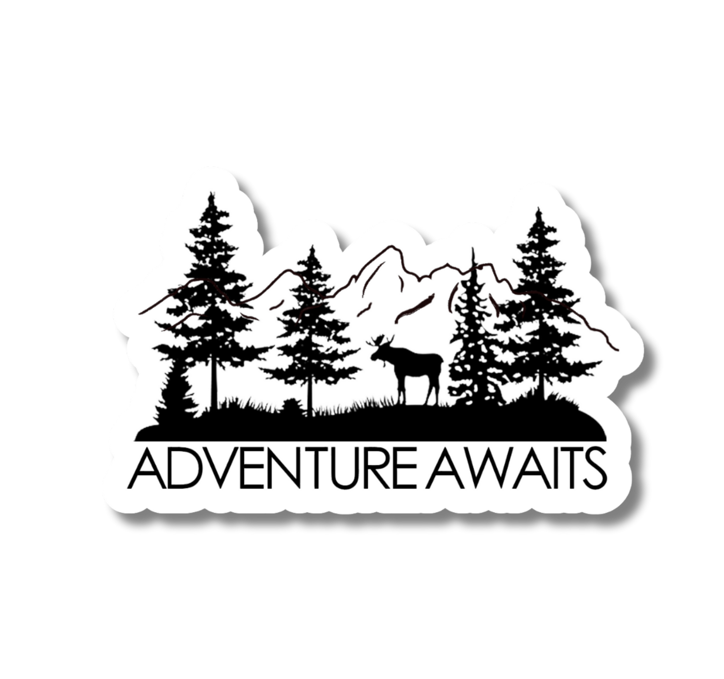 National Parks and Beyond - Wholesale Sticker - Adventure Awaits Moose & Mountains Sticker3