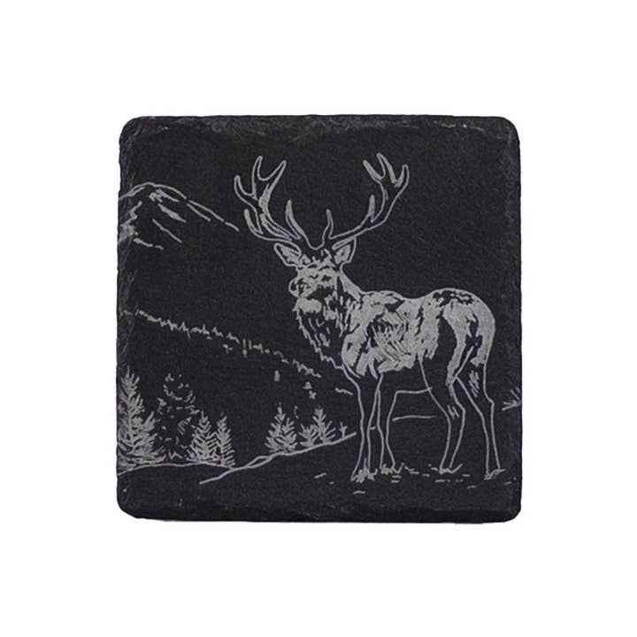 Selbrae House Ltd - Wholesale Coasters - Single Slate Coaster -Scenic Stag