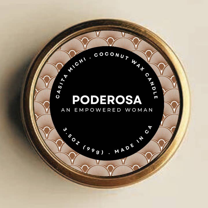 An Empowered Woman (PODEROSA) Candle Tin, 3.5oz for wholesale by CASITA MICHI