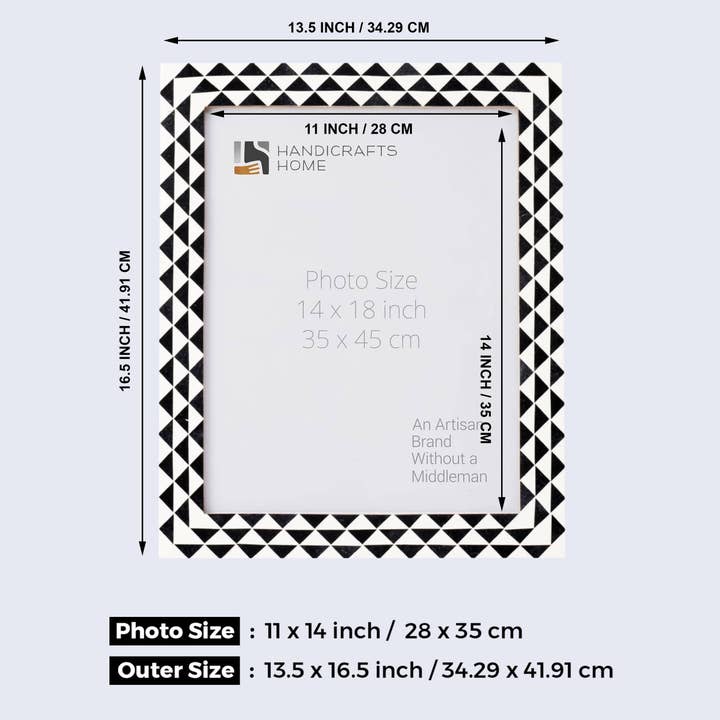 Muqeem & Brothers - Wholesale Picture Frame - Picture Frames Marquet-Prism Pk of 2 Black & White, 8 Sizes6