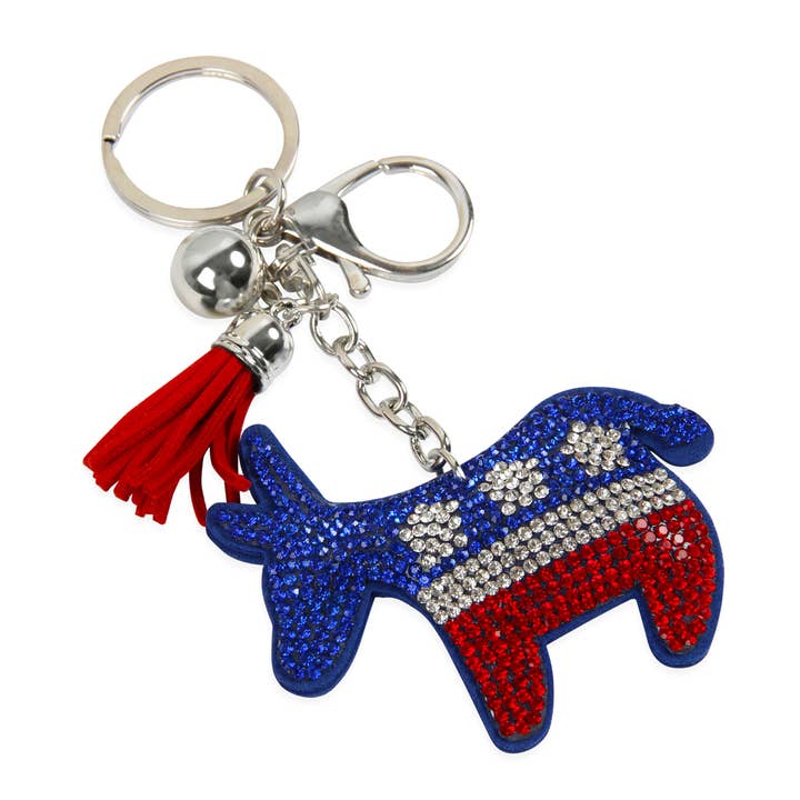 MYS Wholesale Inc - Wholesale Keychain - Women's - Democrats Flag Donkey Keychain1