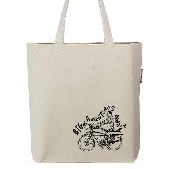 Sac Pee Wee Herman Big Adventures Await en coton biologique pour la vente par Megan Lee Designs