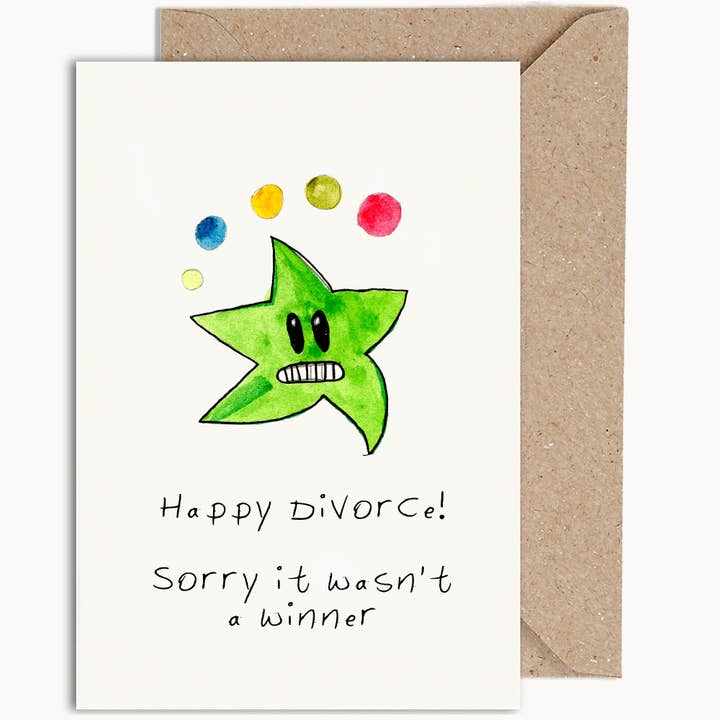 Divorce Lotto Friendship Card for wholesale by WeirdWatercolours