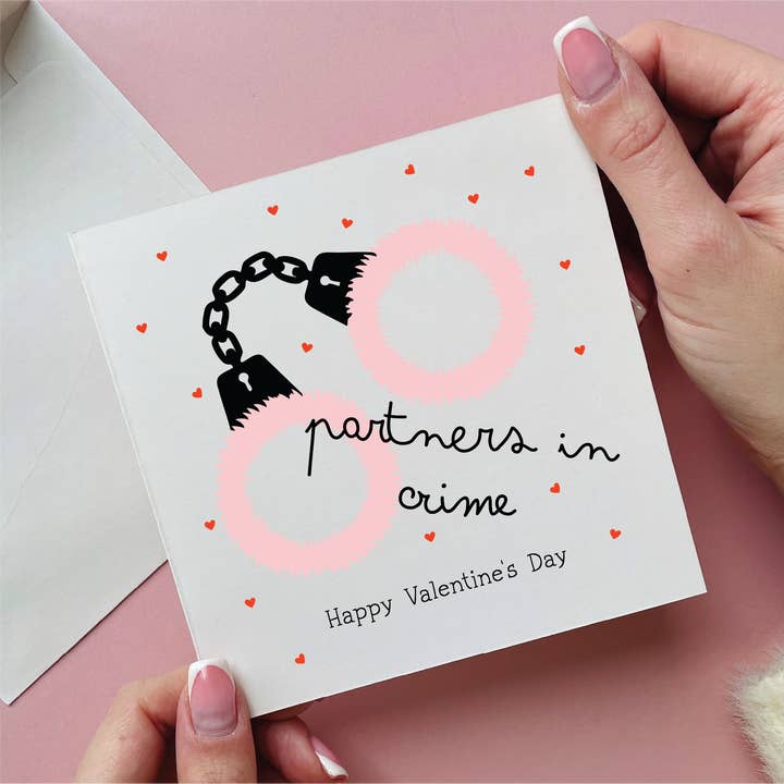 Partners In Crime Handcuffs Card for wholesale by Alphabet Studios