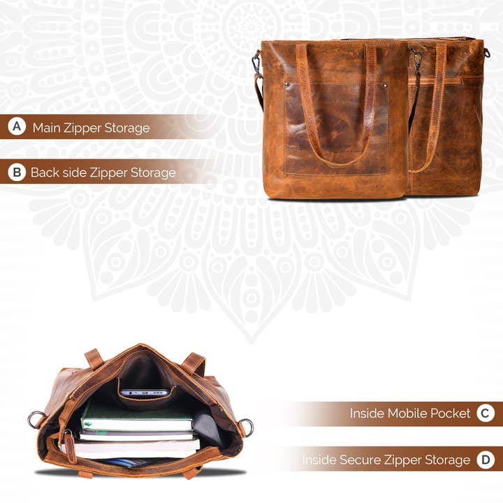 Greenwood Leather - Wholesale Tote Bag - Women's - Classic Leather Tote Bag Bunbury - GW20258