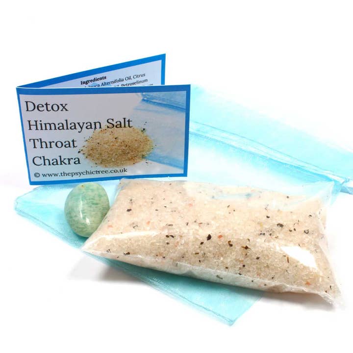 Detox Crystal Infused Bath Salts - Throat Chakra for wholesale by The Psychic Tree
