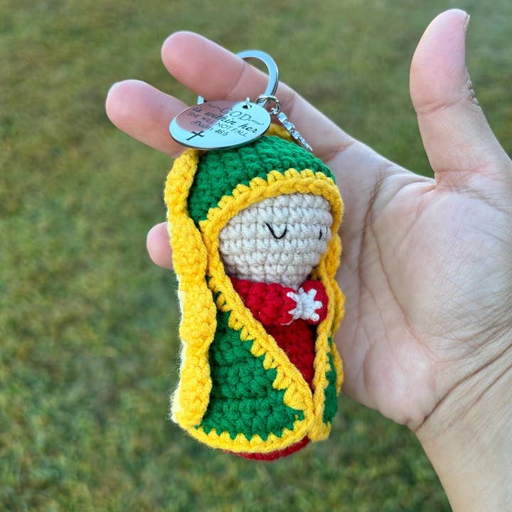 Crocheted Rosary Our Lady Of Guadalupe Hanging, Car Decor for wholesale by TOMOPOD LLC