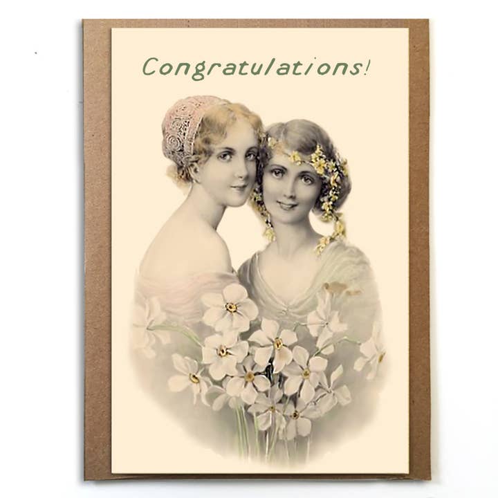 Queer Wedding Card; Women LGBTQ Wedding; Engagement Card for wholesale by A Zillion Dollars