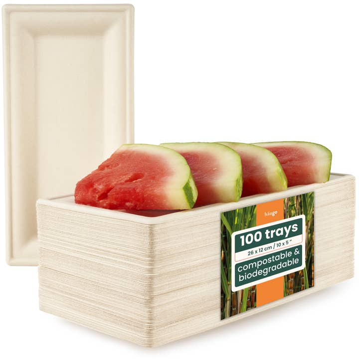 100 Återvinningsbara sockerrörsbrickor för wholesale av Häago