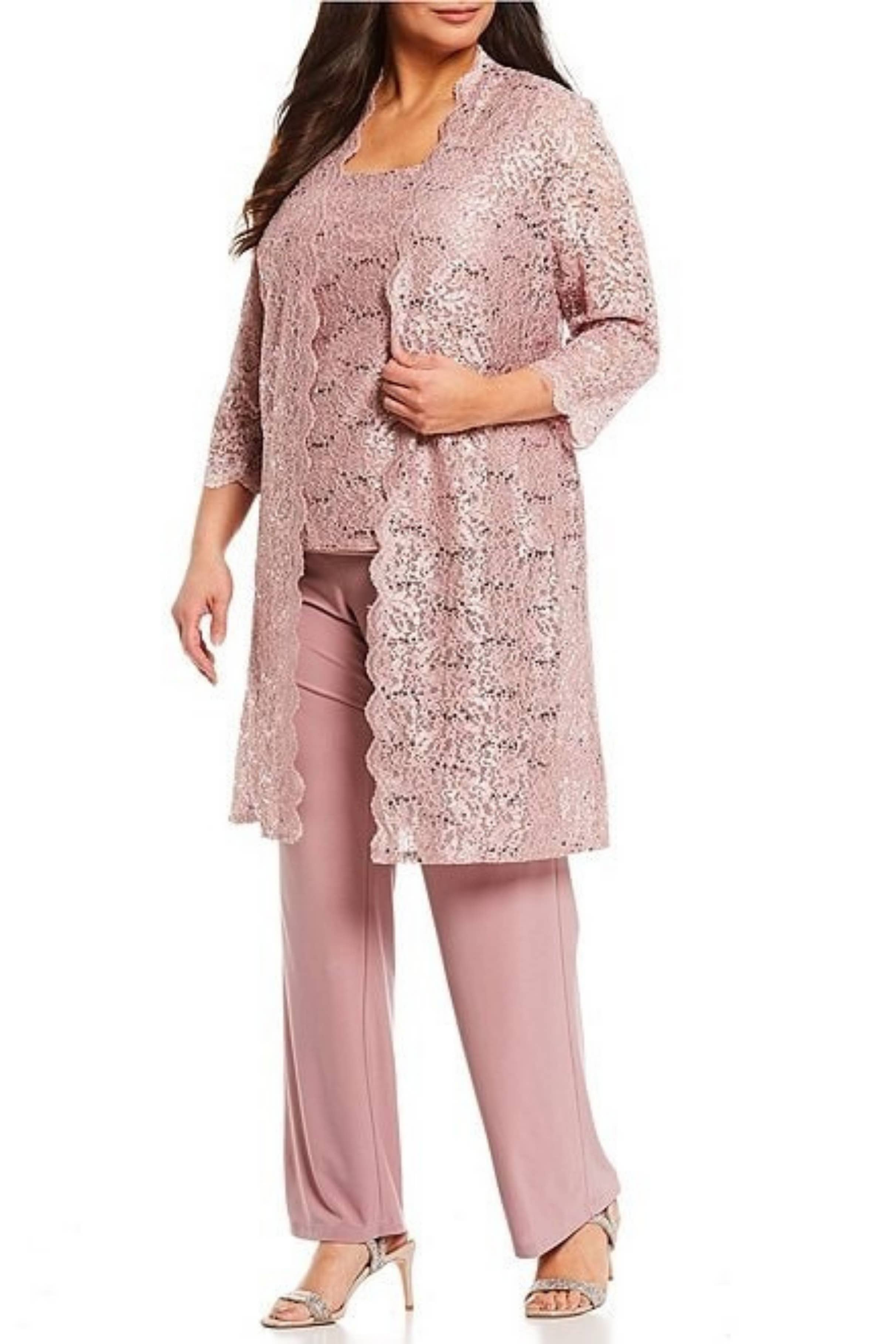 New Yorker's Apparel - Wholesale Top & pants set (NOT Loungewear) – Women's - RM Richards Lace 3/4 Sleeve 3-Piece Pants Set
