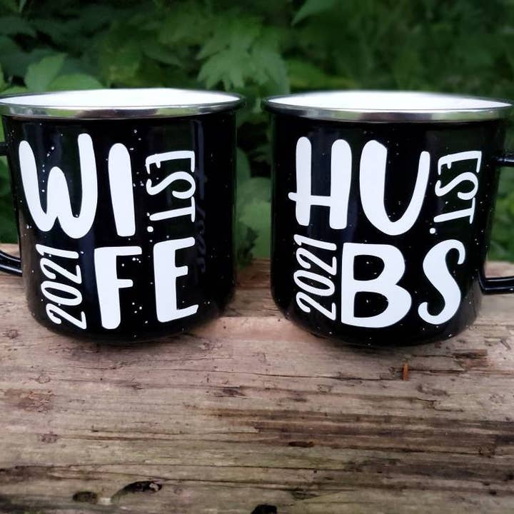 Superior Sweet Water - Vente Tasse à café - Mugs Wife and Hubs, ensemble de tasses M. et Mme, cadeau de jeune marié, cadeau de mariage, cadeau de fête prénuptiale, cadeau d'anniversaire, cadeau de couple,4