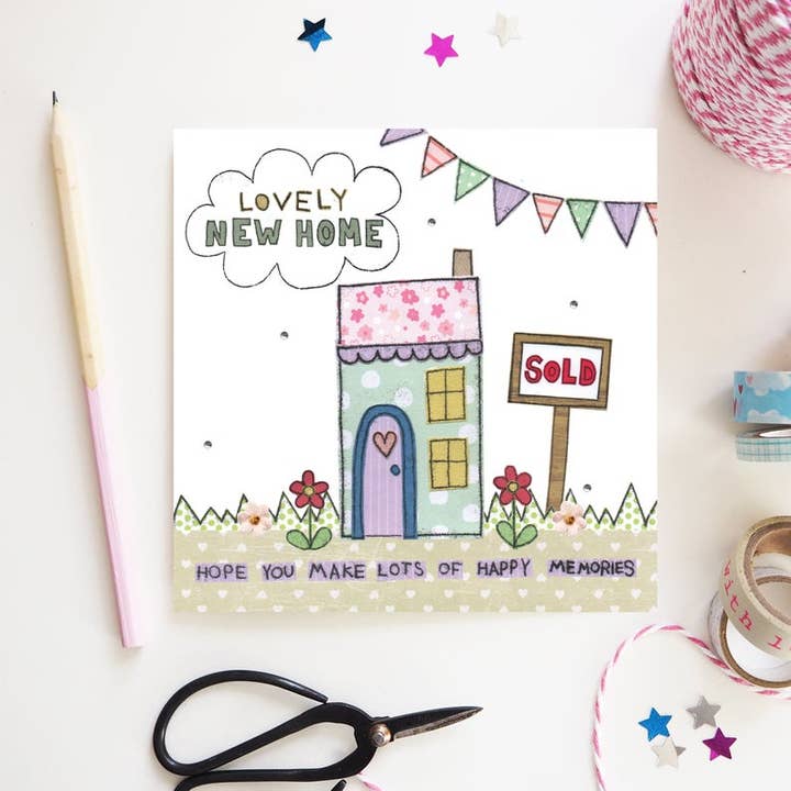 Biglietto di auguri Lovely New Home per la vendita all'ingrosso da parte di Flossy Teacake