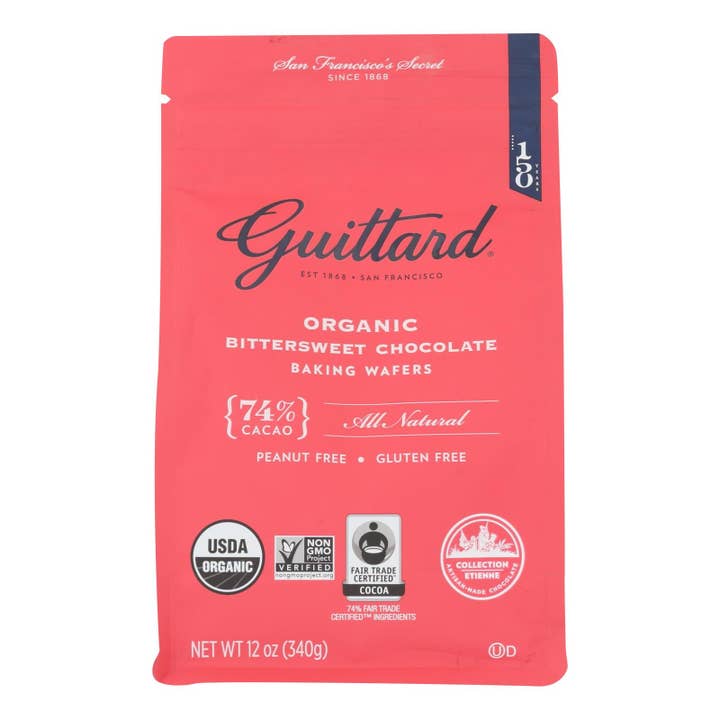 Guittard Chocolate Baking Wafers - Organic - 74% Bittersweet - Case Of 8 - 12 Oz for wholesale by Ware Spark