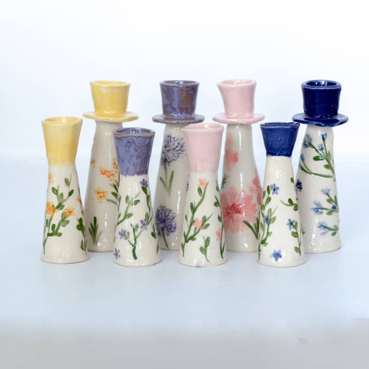 Candle Stand with Pressed Flowers for wholesale by Tara Kothari