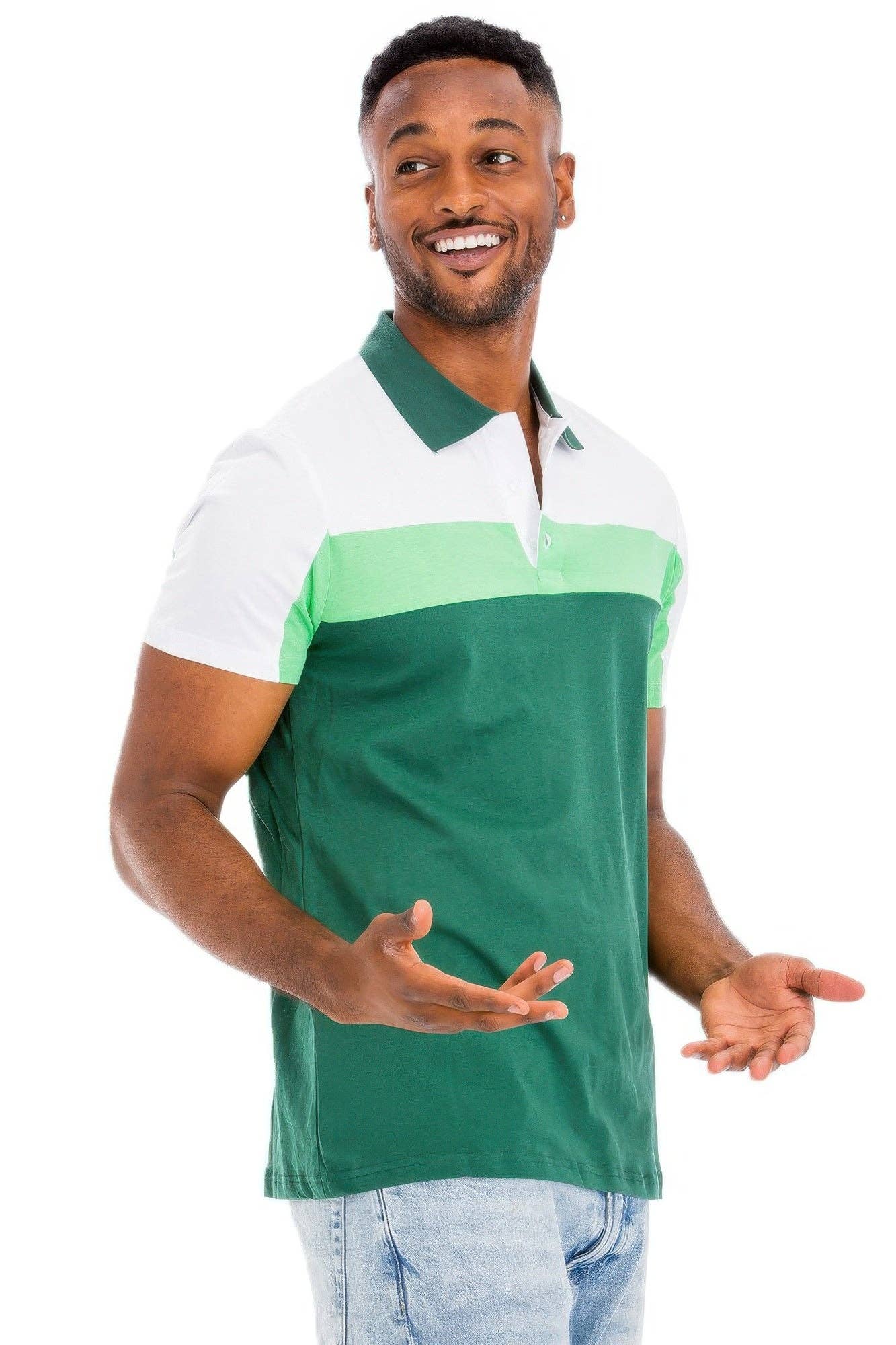 CC Wholesale Clothing - Wholesale Polo - Men's - Color Block Polo Short Sleeve2