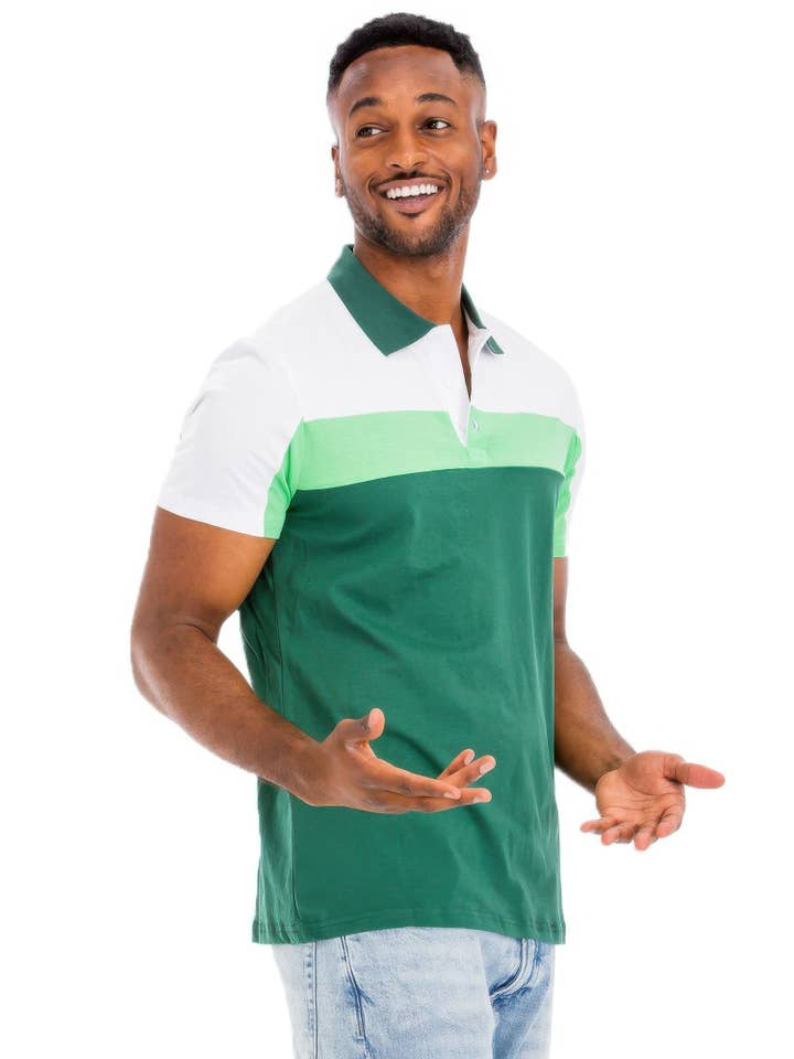 CC Wholesale Clothing - Wholesale Polo - Men's - Color Block Polo Short Sleeve2