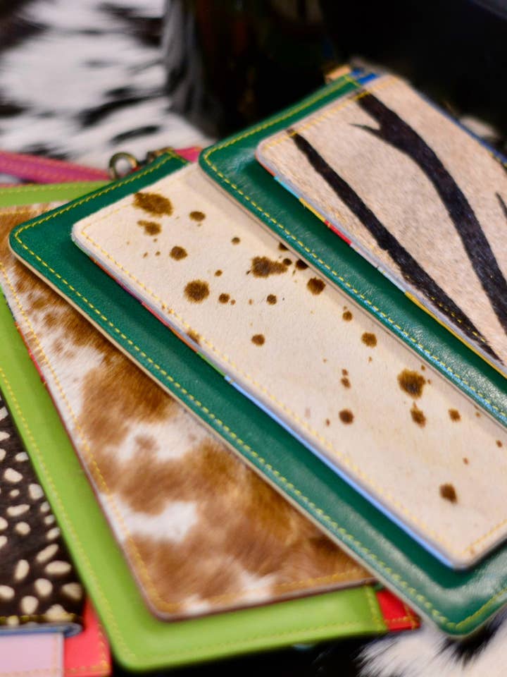 carteira de pulso multicolor - couro reciclado por atacado de FRINGE & LUXE