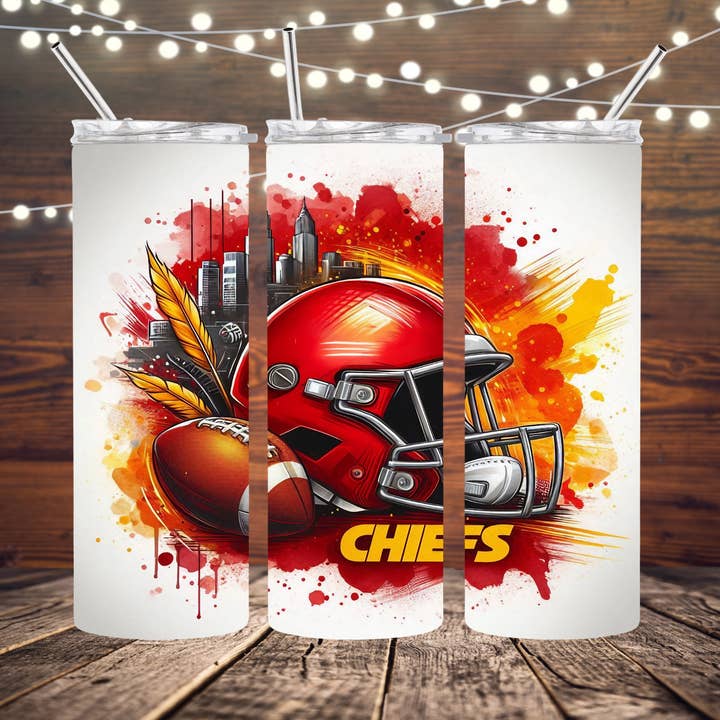 Gobelet mince de 20 oz des Chiefs de Kansas City Football pour la vente par Dogwood Graphics & Design