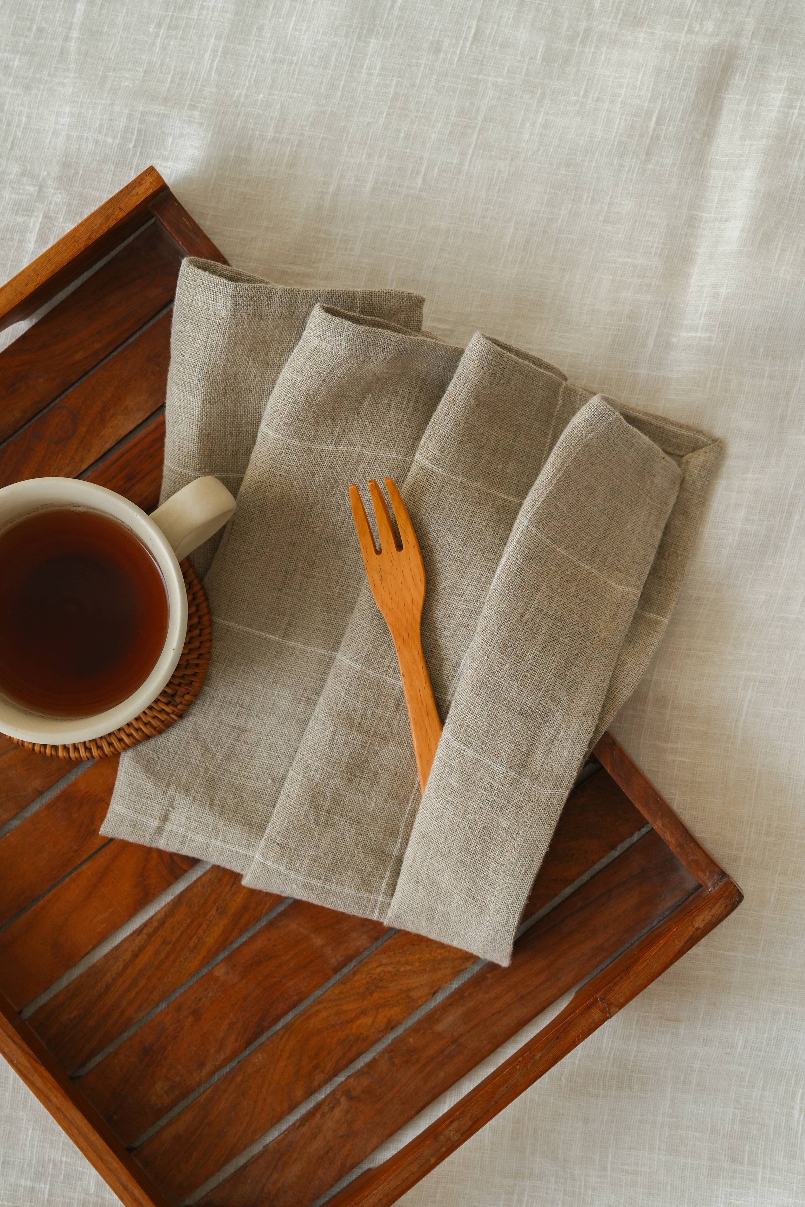 Live Linen - Wholesale Dinner & Cloth Napkin - Linen Hickory Napkin – Yarn-Dyed Checks Handmade1