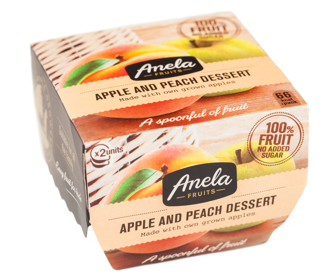 Anela Fruits - Wholesale  - Appel- en perzikdessert Pak van 2 eenheden van 100g1