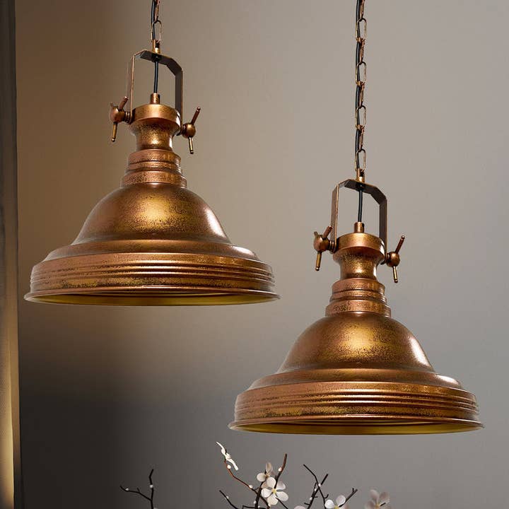 REMOVED BRAND – wholesale Chandelier/hanging light – Ulmete Industrial Set x2 Pendant Light, Metal, E26, 11.8"1