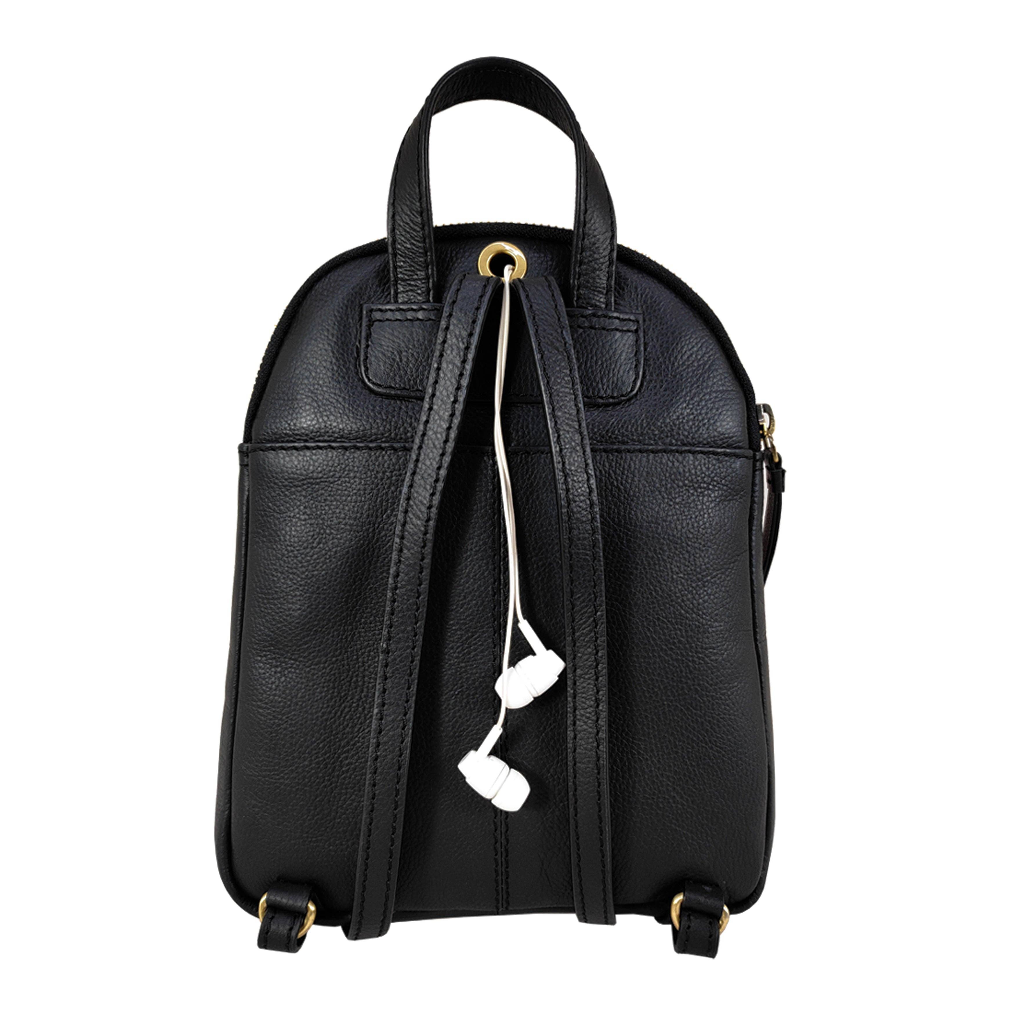 Wholesale 'GEORGE' Black Mini Leather Backpack for your store