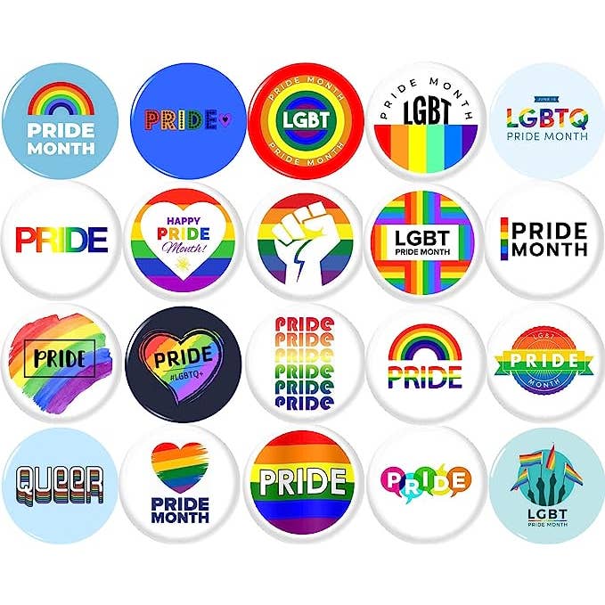 GAY PRIDE MONTH x 20 1" inch (25 mm) pinnen LGBTQ ze voor wholesale door Pinbax Express