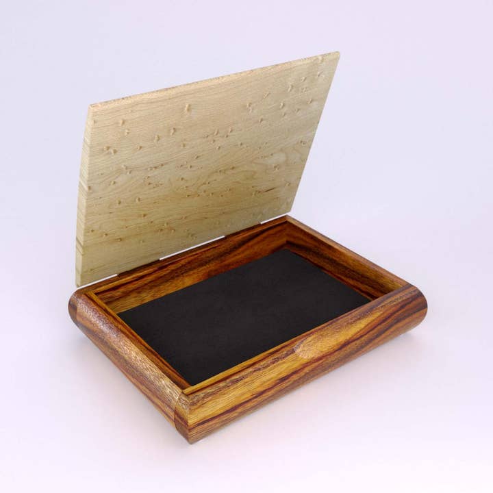 Mikutowski Woodworking - Venta al por mayor Joyero/organizador de joyas - Caja Tranquility de madera grabada con frases superventas13