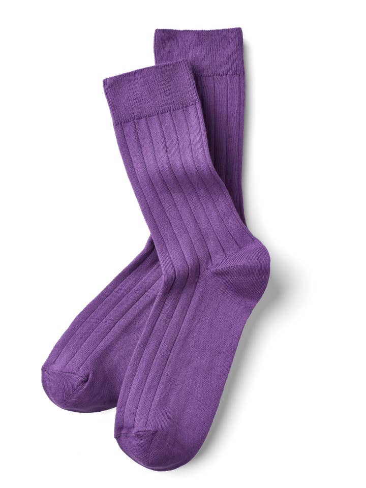 Meias clássicas de bezerro em roxo: conforto e luxo por atacado de BLACKSOCKS