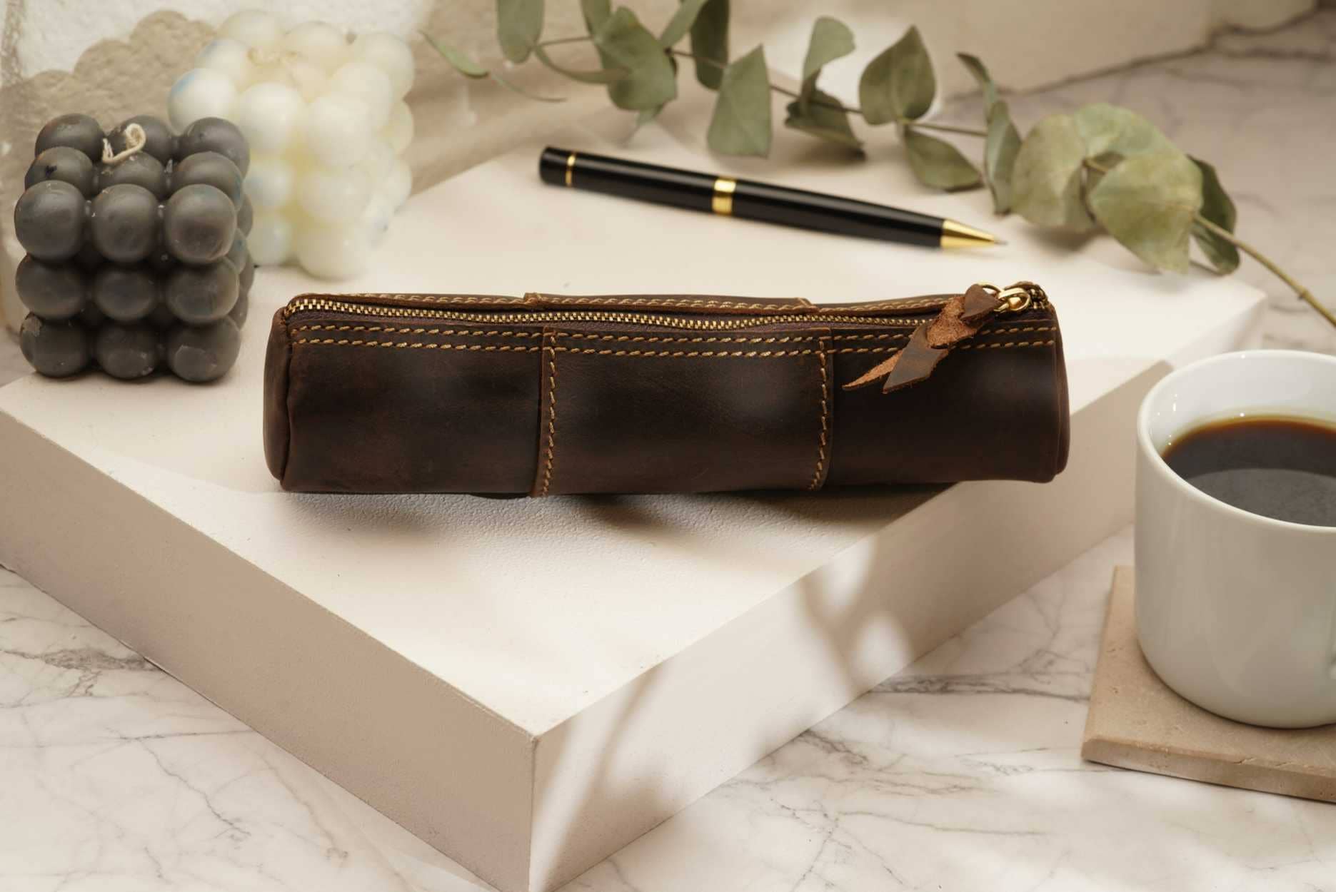 American Leather Goods - Wholesale Pencil Case/Pouch - Leather Pencil Case, Make-up Brush Holder, Pen Holder7