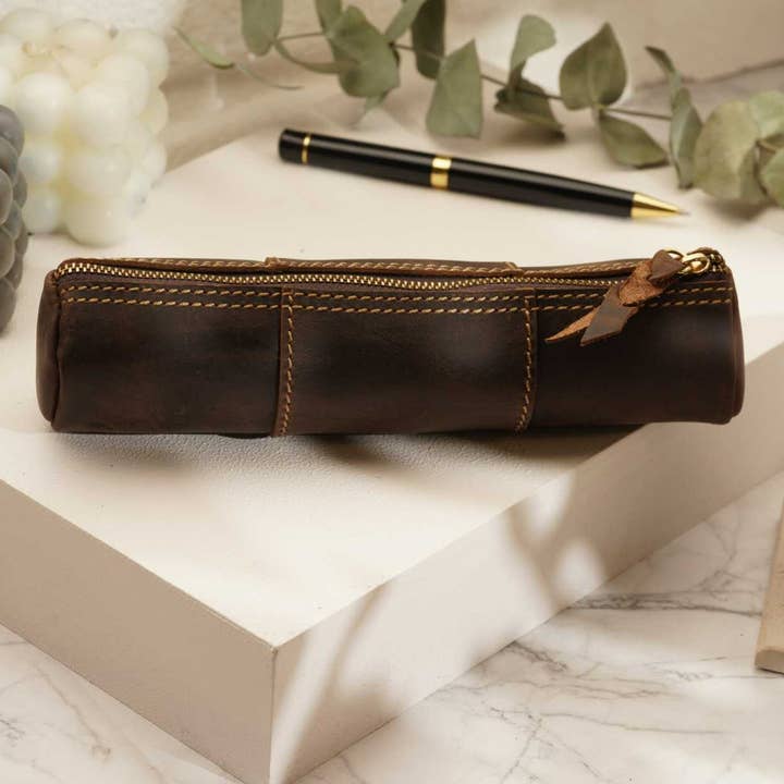 American Leather Goods - Wholesale Pencil Case/Pouch - Leather Pencil Case, Make-up Brush Holder, Pen Holder7