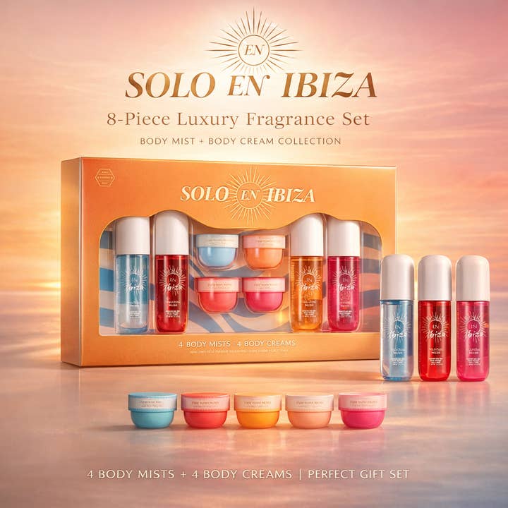 SOLO EN IBIZA 8pc Fragrance Mist & Cream Gift Set for wholesale by United Scents