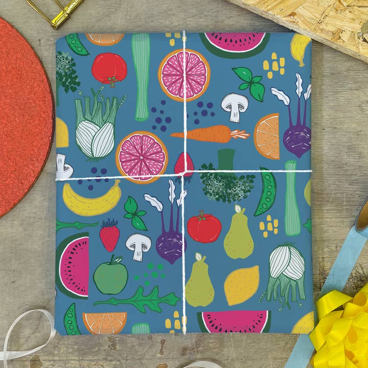 Fruit and Vegetable Recyclable Wrapping Paper for wholesale by martha and hepsie ltd