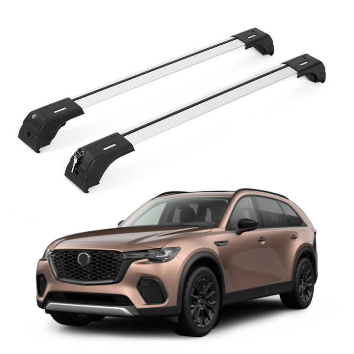 Erkul Roof Rack Cross Bars for Mazda CX-70 2025-2026 with Flush Rails - Silver for wholesale by Erkul Auto USA