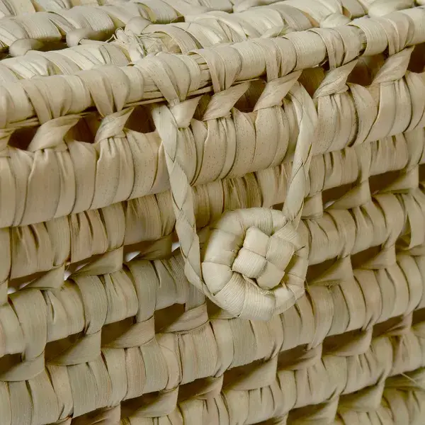 High crafty - Wholesale Basket - 🧺 Large Palm Leaf Basket with Lid – Handwoven Storage (Rect4