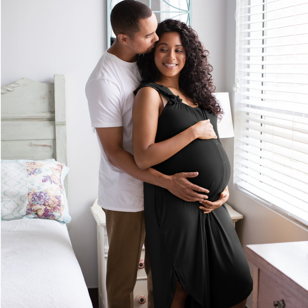 Kindred Bravely - Wholesale Dress - Maternity - Ruffle Strap Labor & Delivery Gown1