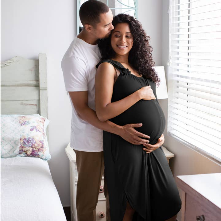 Kindred Bravely - Wholesale Dress - Maternity - Ruffle Strap Labor & Delivery Gown1