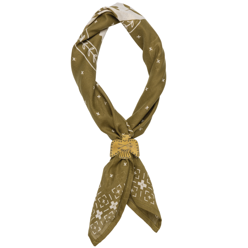 Jenni Earle - Wholesale Bandana - Women's - large brass thunderbird bandana slide1