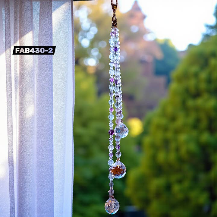 Funky Aura Boutique - Wholesale Suncatcher - FAB Triple Prism Beaded Suncatchers - 4 Options!2