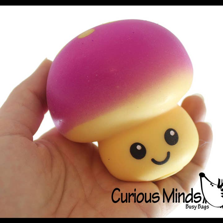 Curious Minds Toys - Wholesale Squishy Toy - Kids & Baby - 1 Mushroom Squishy Squeeze Stress Ball Soft Doh Filling - Li2