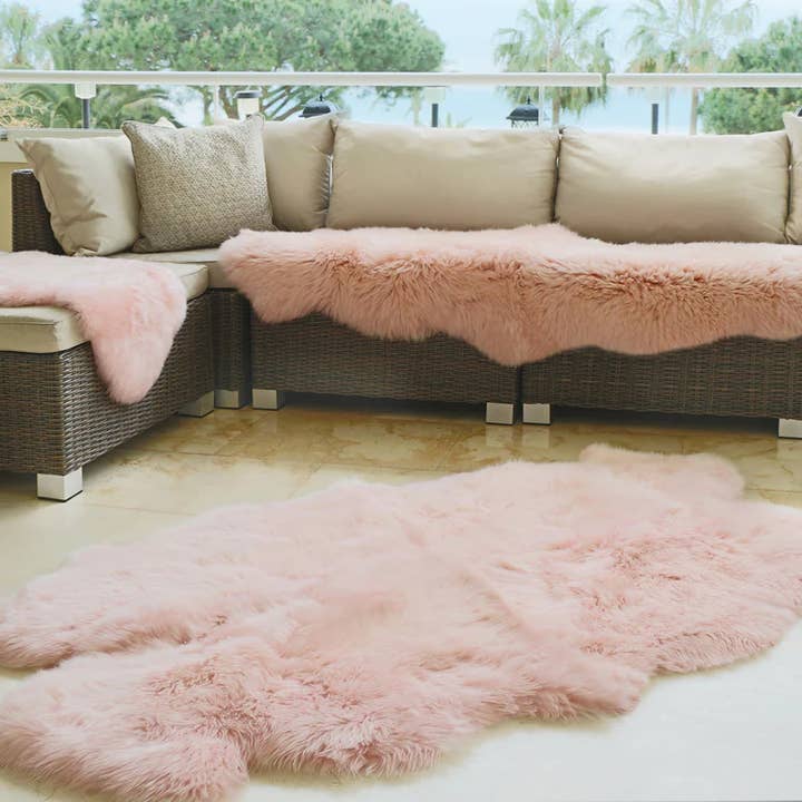 Phoenox Textiles – wholesale Area rug – Origins Genuine Sheepskin Adobe Rose