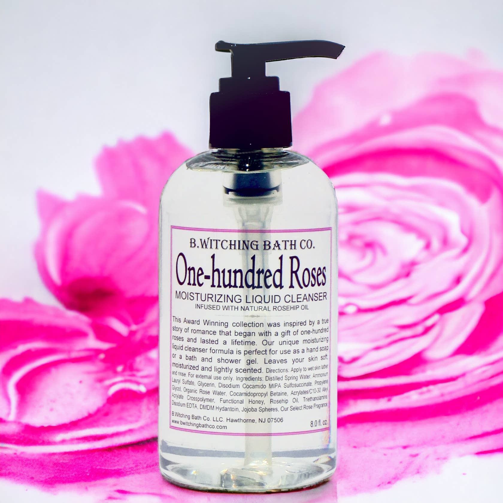 B. Witching Bath Co. - Wholesale Body Wash/Shower Gel - One-hundred Roses Moisturizing Liquid Cleansers 8oz6
