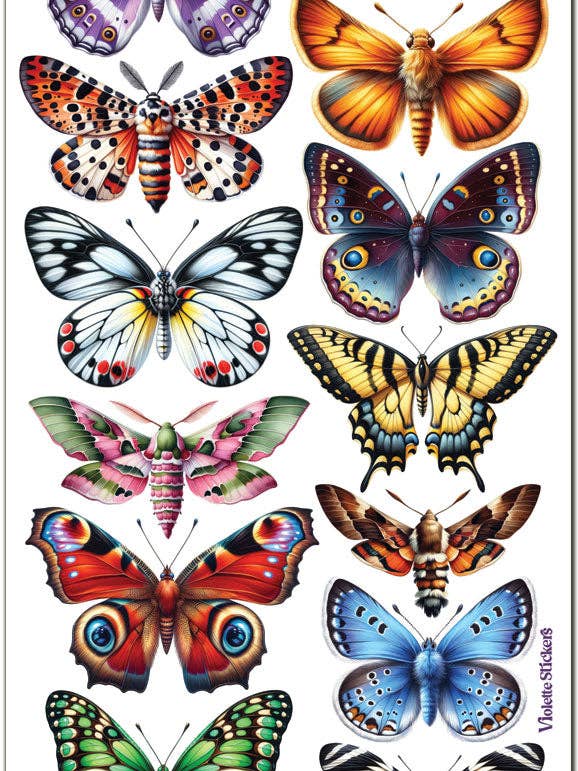 C304 Krystal Sommerfugle Klistermærker for engroshandel hos Violette Stickers
