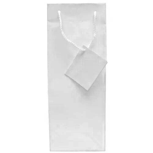 JAM PAPER - Vente Pochette cadeau - Sacs Cadeaux pour Vin, 5x12 3/4x4, Blanc Brillant, 1PK0