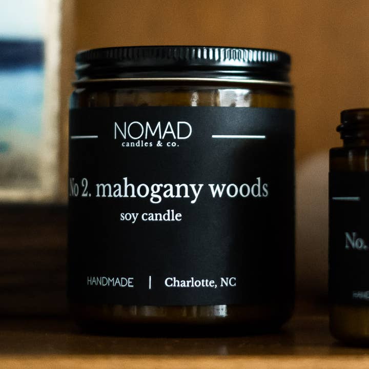 Nomad Candles & Co. - Wholesale Jar/Filled Candle - Mahogany Woods - Orange | Amber | Vanilla0