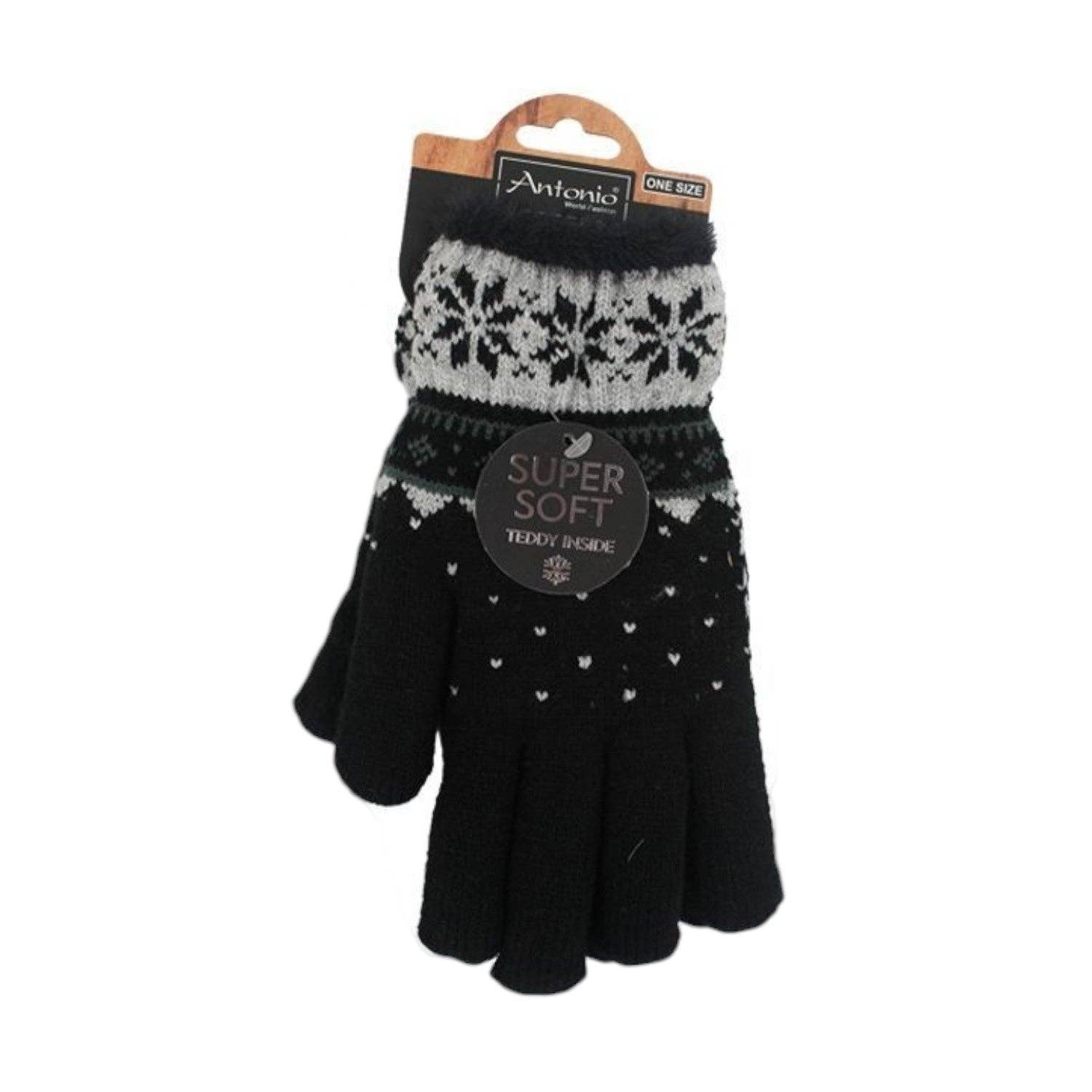VewoTex - Wholesale Gloves - Women's - Winter Women's Gloves Snowflake » Affordable Finger Gloves » Winter Gloves » Knitted Gloves One Size0