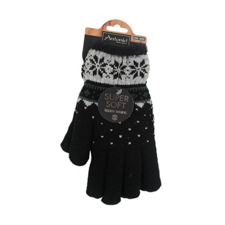 Luvas de Inverno para Senhora Floco de Neve » luvas de dedos baratas » luvas de inverno » luvas de malha Tamanho Único por atacado de VewoTex
