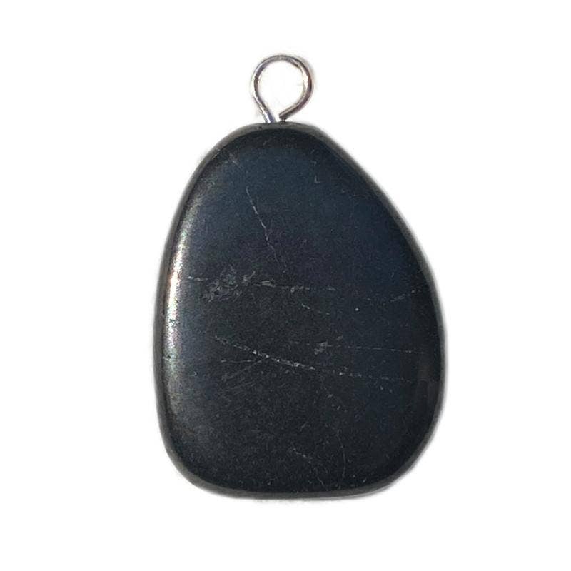 La Boîte à Cailloux - Wholesale Individual Charm/Pendant - Shungite pendant Russia A (flat stone)1