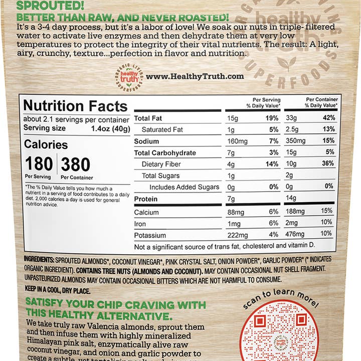 Healthy Truth LLC - Wholesale Nuts - Organic Raw Sprouted Salt & Vinegar Almonds1