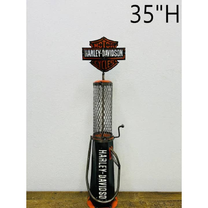 Rustic Farm - Wholesale Decorative Tabletop Object - 30-230 - SM Harley Davidson Gas Pump - 20